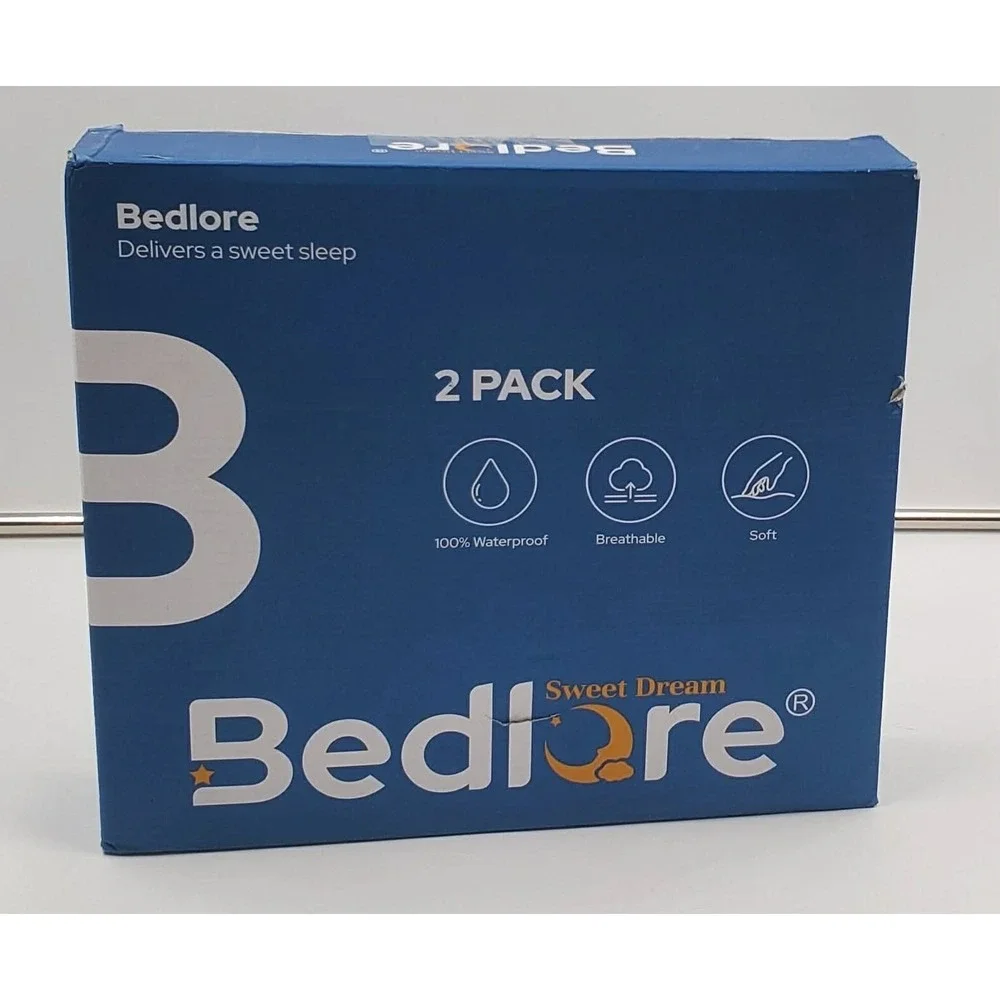 Bedlore 2 Pack Waterproof Mattress Protector Twin Size Mattress Pad With Deep Po